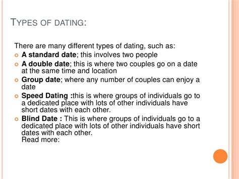 3 kinds of dating